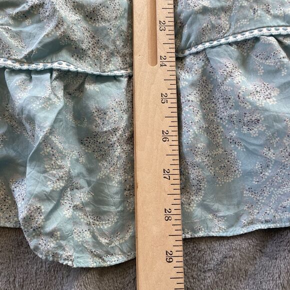 VELVET Mini Dress Womens Small Blue Silk Babydoll Crochet Boho Floral  Fairycore - Picture 9 of 10